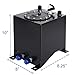LokoCar 2.5 Gallon 10L Fuel Cell Tank with Cap and Level Sender Polished Aluminum Universal Black