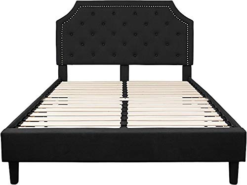 Flash Furniture Brighton Queen Size Tufted Upholstered Platform Bed In Black Fabric #TOP5