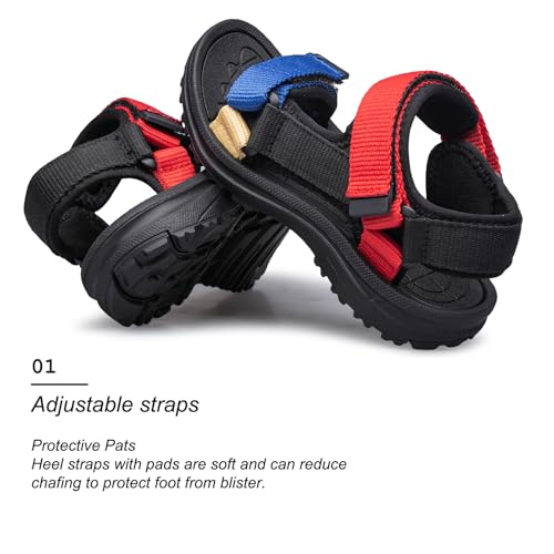 Image of vibdiv Boys Girls Sandals Open-Toe Summer Outdoor Unisex Child Sport Sandals Athletic Lightweight(Toddler /Little Kid /Big Kid)