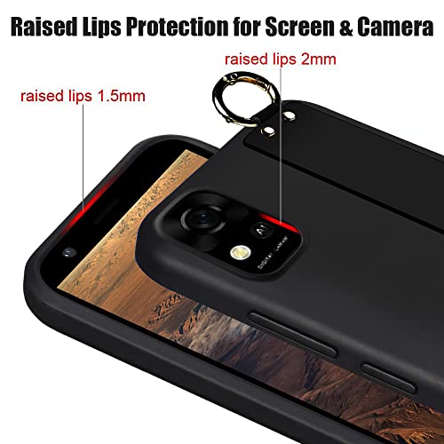 Case For Zte Avid 589-Z5158 / Zte Blade A31 Phone Case With Hand Wrist Strap Stand Bracelet Case Soft Silicone Tpu Shockproof Protective Cover Wristband Phone Case For Zte Avid 589-Z5158 (Black) #TOP5
