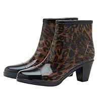 Holibanna 1pair -skid High Heel Short Rain Boots for Women Fashionable Side Zipper Design Non- Rain Shoes for Outdoor Activities and Garden Use