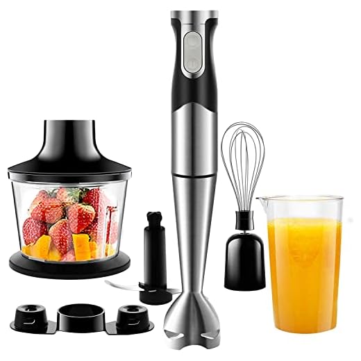 NWOUIIAY Batidora de Mano 1200W Batidoras Eléctrica Multifuncionales 6-EN-1 con Picadora, Batidor de Huevos, Vaso Medidor, Pie Desmontable Batidora de Cocina Función Turbo Cuchilla de Acero Inoxidable