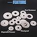 Glarks 175Pcs 304 Stainless Steel Large Penny Fender Washers Assortment Set-M3, M4, M5, M6, M8, M10, M12
