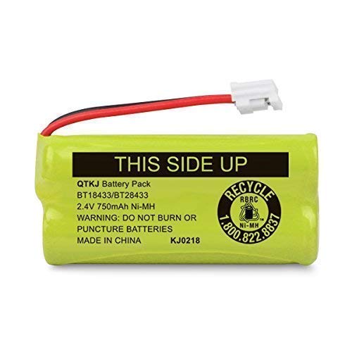 QTKJ BT184342 BT18433 BT284342 BT28433 BT-1011 BT-1018 BT-1022 Cordless Phone Battery for Vtech CS6209 CS6219 CS6229 DS6322 DS6151 DS6101 AT&T CL80100 CL80109 Uniden DCX400 BT-6010 DWX337 (3-Pack)