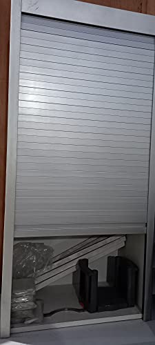 Image of DBR Polyvinyl Chloride PVC Rolling Shutter Standing ShelfSilver For Kitchen Under Cabinet Width 60 CM (600 X 1320 MM)