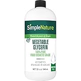SimpleNature 100% Pure Vegetable Glycerin - 32 oz - Natural Pure Food/Cosmetic Grade for Skincare, Haircare, Cosmetics, Soapmaking, Crafts - Softening & Moisturizing Multipurpose Humectant