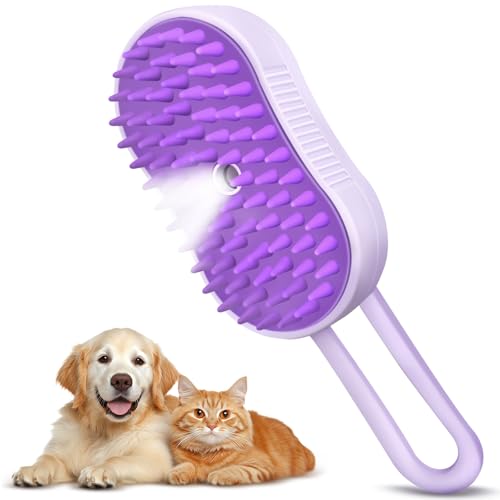 Dcoinc 4-in-1 Cloud Care Cat Brush Brush for Shedding, Pet Steam Brushs for Indoor Long and Short