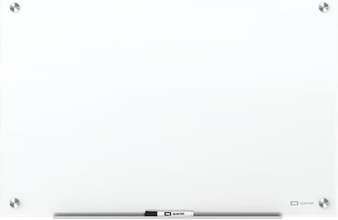 QuartetGlass Whiteboard, Magnetic Dry Erase White Board, 4' x 3', Frameless, Brilliance White (G24836W)