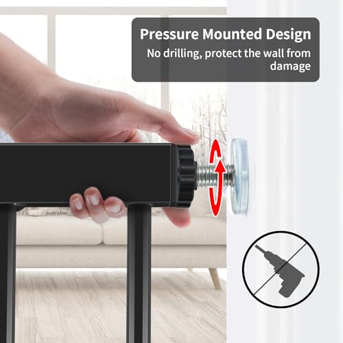 Yacul-293-46-Wide-Baby-Gate-for-Stairs-Auto-Close-Pressure-Mounted-Easy-Walk-Thru-Safety-Child-Gate-30-Tall-Easy-Install-Dog-Gate-for-Stairs-Doorways-Black