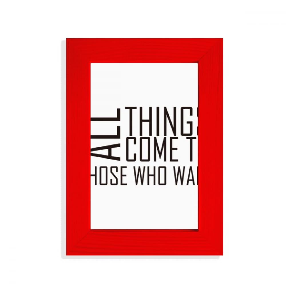 Cadre photo All Things Come To Those Who Wait rouge pour décorer un bureau moderne