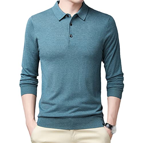 Polo en laine de soie pour homme tricot haut de gamme