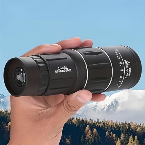 Image of HD Optical Monocular Camping Hiking Telescope Bird Watching | Compact - Waterproof Device | Dual Zoom Focus Telescope Black (16 x 52) ||