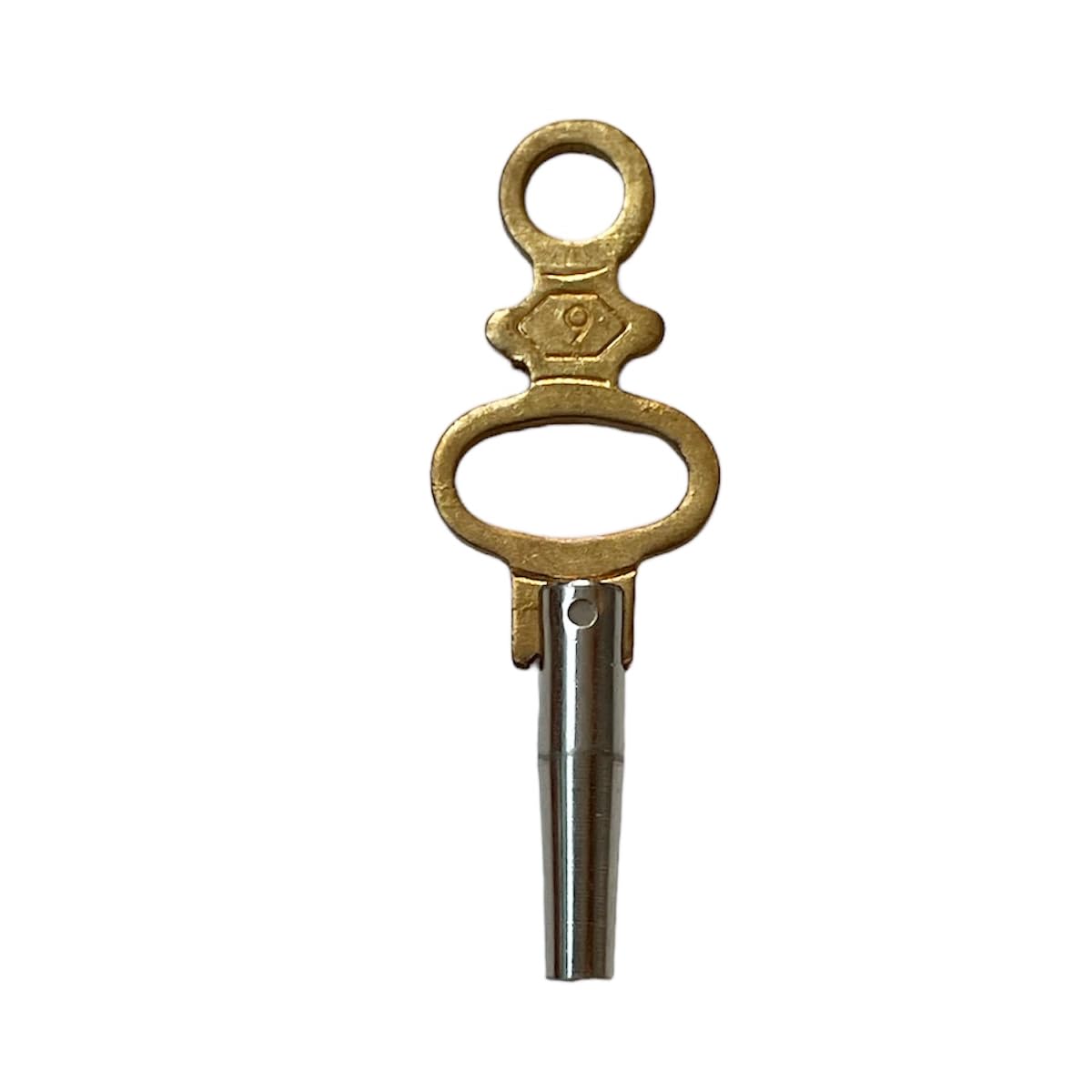 Clé de poche n°12 BUZZUFY en acier nickelé avec poignée en laiton perforé 0,95 mm