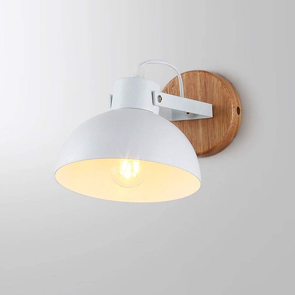 SXECAEPS Wall Lamps Sconces Light Sconce Modern Wooden Decorative Led E27 Base Lighting Fixture(Bianco)