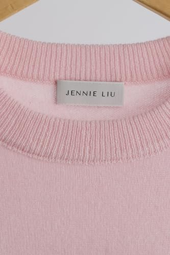 Image of JENNIE LIU Women's 100% Pure Cashmere Crew Neck Sweater, Tight Knit Cozy Soft Hand Washable Long Sleeve Pullover