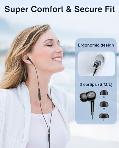 USB C Headphones,USB C Earbuds Wired Earphones for Samsung Galaxy S23 S22 Ultra S20 A54 A53 Type C in-Ear Headphone with Microphone for iPhone 15 Pro Max iPad Pro Air 5/4 Pixel 8/7/6/6a