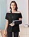 Deyeek Post Shoulder Surgery Shirts Women Full Open Side Snap Post Surgery Clothing Short Sleeve Recovery Tear Away Comfortable Hospital Gowns Black XL