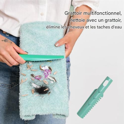 Serpillière pour parquet à tête 360 dotée de 4 lingettes lavables multi-surfaces - 8