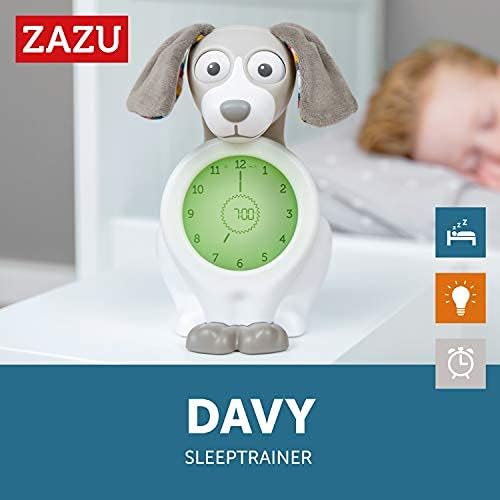 ZAZU Davy The Dog Clock - Sleep Trainer Clock & Nightlight for Kids, Taupe - Image 3