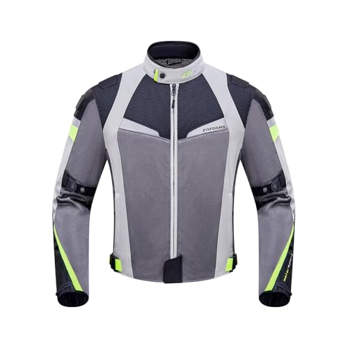 Zyxformis Summer Motorcycle Jacket, Breathable Mesh Motorcycle Riding Jacket For Men With CE Armored