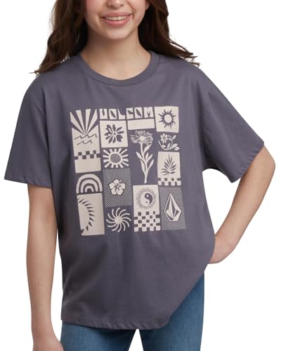 Image of Volcom Girls Shirts - Casual Crewneck Short Sleeve Graphic Tee Trendy Tops - Breathable Girls Summer Clothes