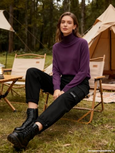 Image of SANGTREE Women's Turtleneck Sweaters Long Sleeve Pullover Tops | Breathable Lightweitht Fabric| Fall Winter Fashion Outfits| Perfect for Daily,Office,Vacations,Holiday,Family Gatherings Etc.