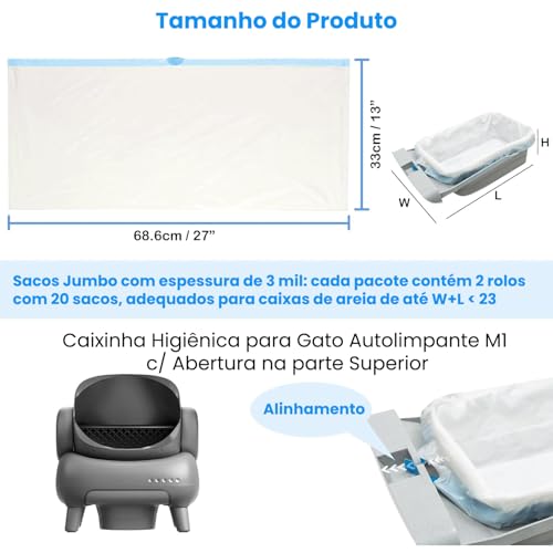 Saco areia Gato, Saco Caixa Automatica Areia Gato para Nea~kas M1 Open-Top Caixa de Areia Automática