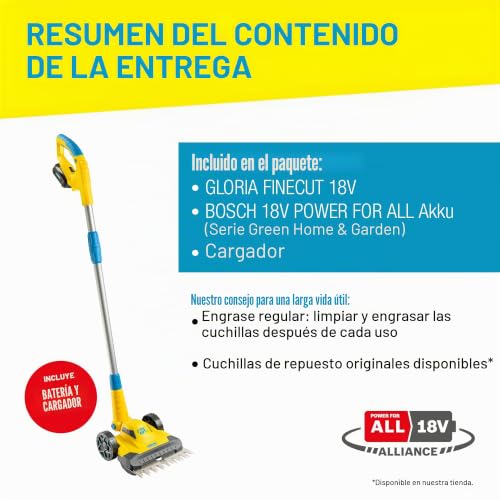 Miniatura 4 de Gloria Recortadora De Césped Y Bordes A Batería Finecut 18v Set - Complemento Para Robot Cortacésped