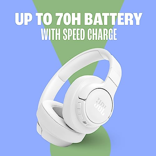 Image of JBL Tune 770NC Wireless Over Ear Headphones with Adaptive Noise Cancellation, Upto 70H Battery, Smart Ambient, Speed Charge, Customized EQ, Google Fast Pair, Multipoint Connect, BT 5.3 - White | Noise Cancellation, SmartAmbient, VoiceAware, JBL Pure Bass Sound, Multipoint Connection, 70 Hours Battery Life