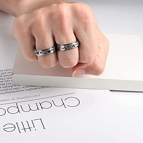 Jstyle Stainless Steel Spinner Rings For Anxiety Fidget Band Rings For Women Moon Star Sun Ring Celtic Stress Relieving Reduce Anxiety Size 9 #TOP3