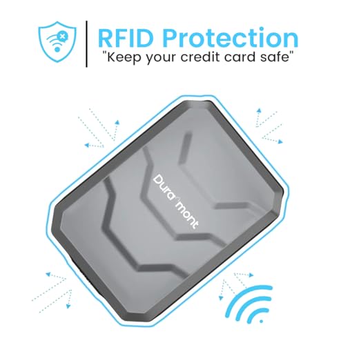 Duramont Metal Wallets for Men - Slim RFID Blocking Proof Wallet for Men, Minimalist Cash Strap, Scratch Resistant, Credit Card Holder, Easily Removable Money & Cards, Aluminium Ridge Wallets For Men3