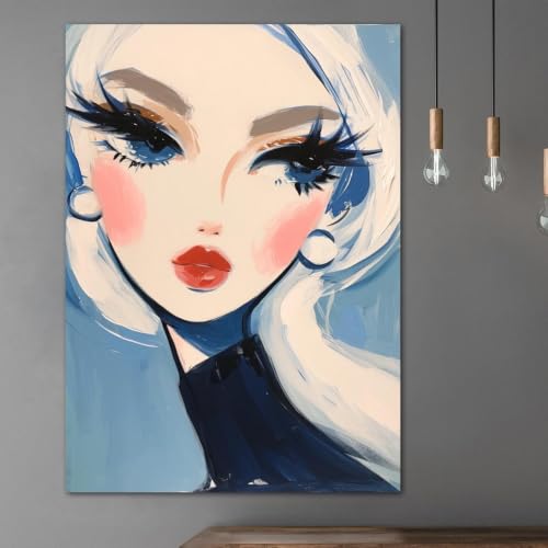 Tableau sur toile femme chic 50x60 cm art moderne de salon sans cadre