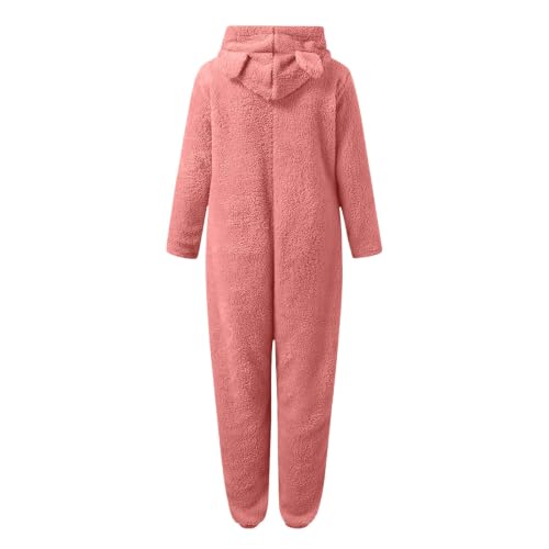 Womens Fall Pajamas Hooded Fleece Romper Pajamas Winter Sleepwear - image 5