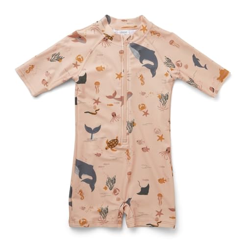Image of Boys One Piece Swimsuit Whale Dolphin Bathing Suit Zipper Rash Guard Kid Short Sleeve Swimwear Shark Beach Wear UPF50+