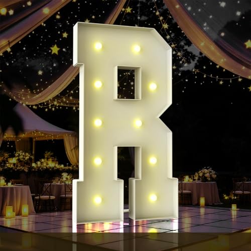 Lettre LED R grand format 1,2m pour décor d'anniversaire et mariage