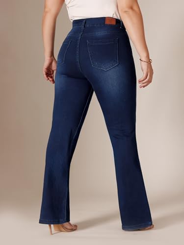 Image of Miss Chase A+ Women's Wide-Leg High Rise Regular-Length Stretchable Denim Jeans