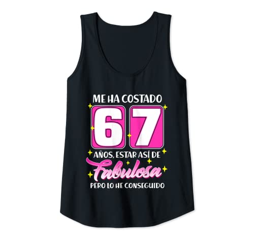 Mujer 67 Años Fabulosa Cumpleaños 67 Camiseta sin Mangas