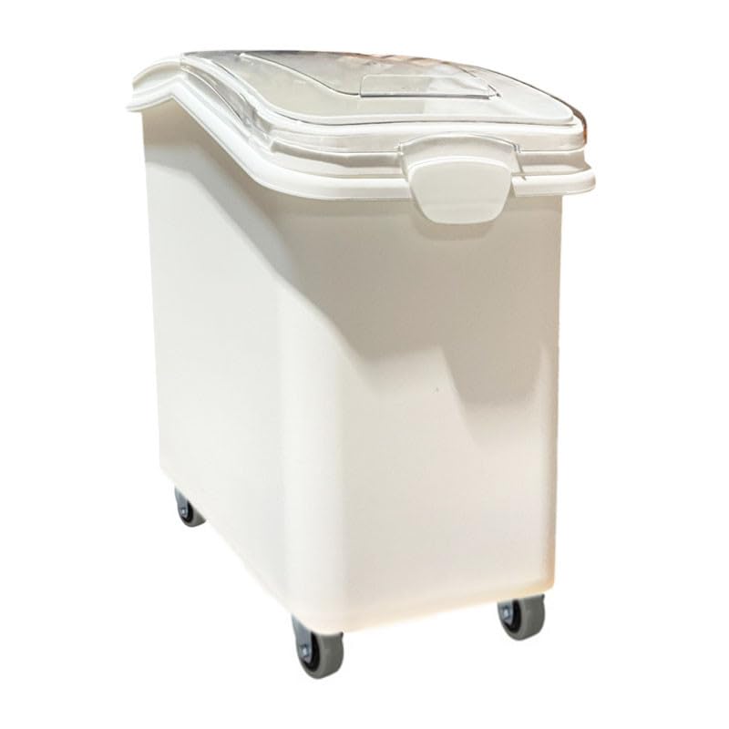 Bandeja de ingredientes profesional sobre ruedas - 102 L - Polipropileno con tapa transparente - 4 ruedas giratorias - Pala incluida