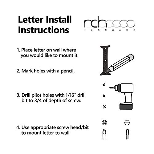 Rch Hardware Lt-Br2350-75 Brass House Letter, 3 Inch, Polished Chrome #TOP4