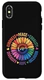 gentilezza pace uguaglianza amore speranza diversità girasole floreale custodia per iphone x/xs