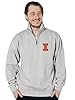 Blue 84 Men's Illinois Illini Quarter Zip Sweatshirt Icon Grey, Grey, Large #1
