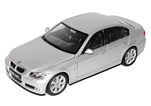 B-M-W 3er E90 Limousine Silber 2005-2012 1/24 Welly Modell Auto mit individiuellem Wunschkennzeichen Cover