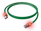EasyLan DualBoot LED Patchkabel RJ45 S/FTP Kat.6A (Class EA), mit saCon Stecker, LSOH, grün, 10 m