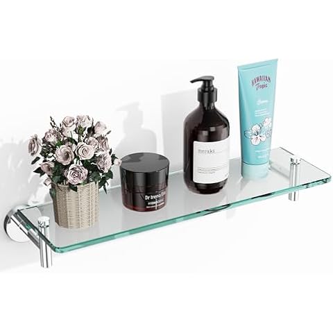 KOCOK 15.8-Inch Chrome Glass Shelf Cover