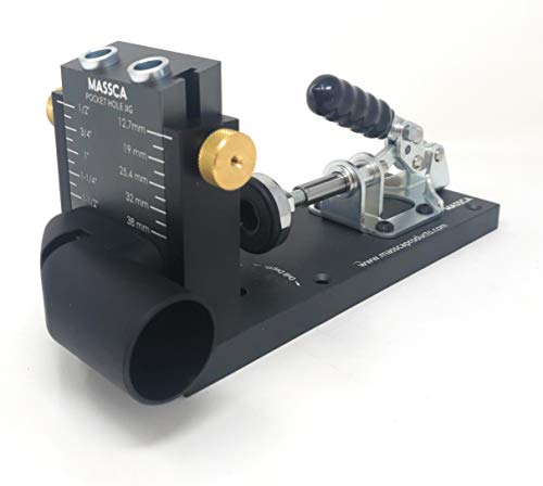 Massca Aluminum Pocket Hole Jig System Set -M1 – Adjustable & Easy to