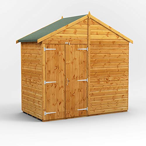 Power Sheds wooden shed. 4x8 apex windowless wooden garden shed. Double door shed 4 x 8.