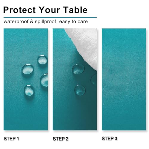 Nappe imperméable turquoise antitache lavable en polyester Homedocr - 4