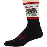 MOXY Socks Black with White NORCAL Performance Crew Socks