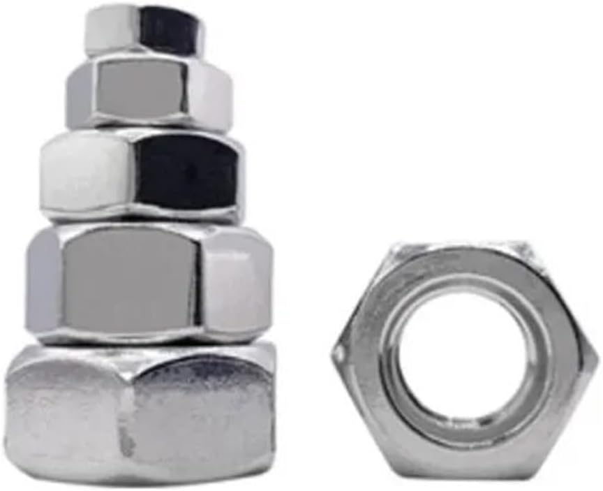 Stainless Hexagon Nut， 5-50pcs Metric Thread M1/m1.2/m1.4/m1.6/m2/m2.5/m3/m4/m5/m6/m8/m10 M12 Stainless Hexagon Nut(M4)