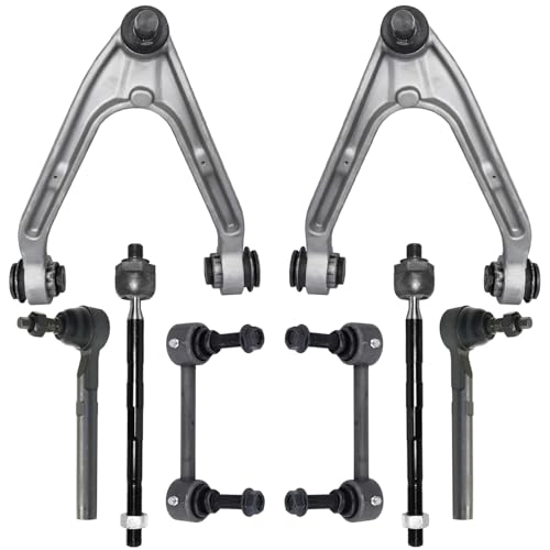 Image of Detroit Axle - 8pc Front End Suspension Kit for 2006-2010 Hummer H3 2009-2010 H3T, 2 Upper Control Arms with Ball Joint 2 Sway Bar Links 4 Inner Outer Tie Rods Replacement